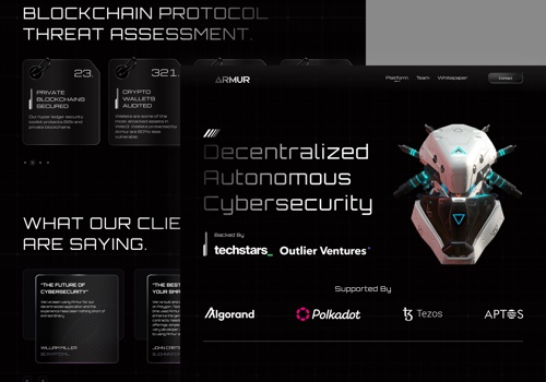 UX/UI Design Package Example: Armur - Cybersecurity website design