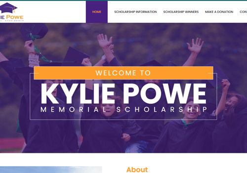 Web Development Package Example: Kylie Powe Memorial Scholarship