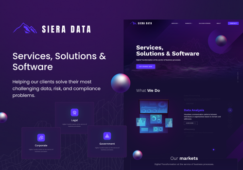 Web Design Package Example: Siera Data