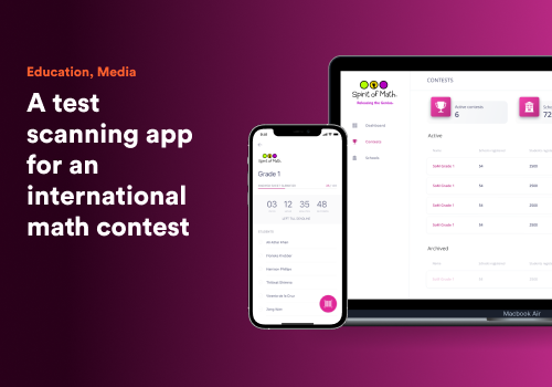 Mobile App Development Package Example: Spirit of Math: test scanning app for math contest