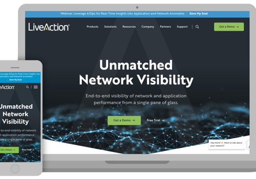 Web Design Package Example: LiveAction Web Design + Development