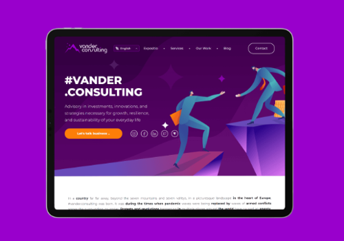 Web Development Package Example: #VANDER.CONSULTING - Company Profile Website