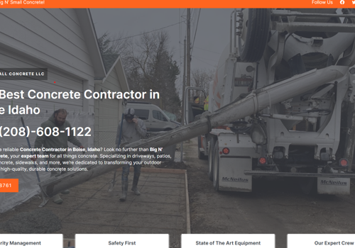 Advertising Package Example: Web Development for Local Boise Concrete Company