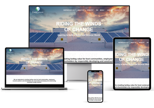 Web Design Package Example: constructing renewable energy projects website