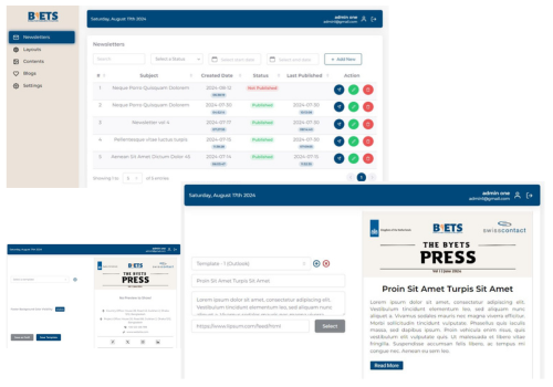UX/UI Design Package Example: Swiss Contact’s Advanced Newsletter Panel.