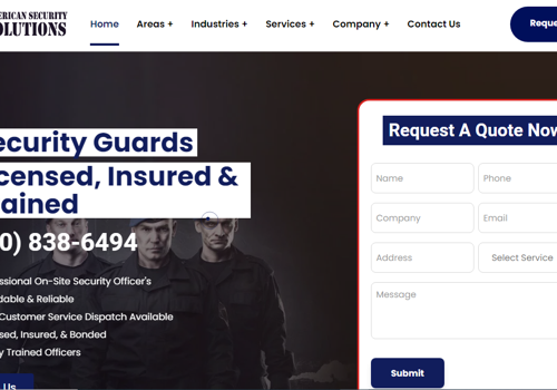 Web Design Package Example: American Security Website Seo
