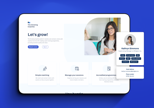 UX/UI Design Package Example: The Growing Coaches
