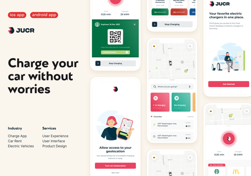 UX/UI Design Package Example: Charge your car without worries