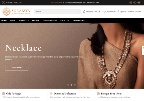 UX/UI Design Package Example: Suramya Jewels
