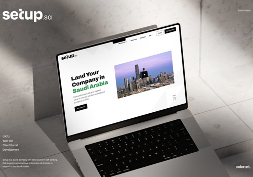 Web Design Package Example: Setup.sa - Landing Companies in Saudi Arabia