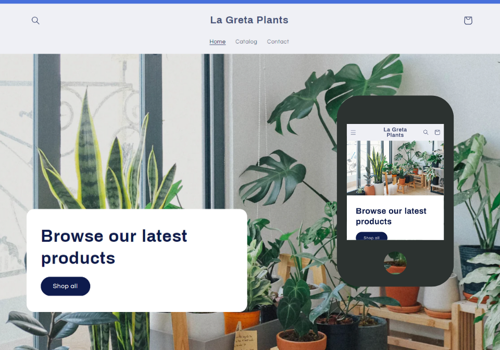 Web Design Package Example: La Greta Plants (Shopify Website)