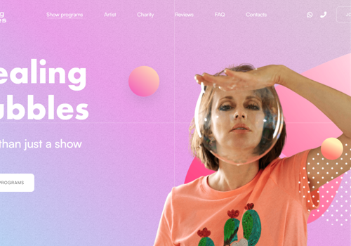 Web Development Package Example: Landing page for the Soap Bubble Show