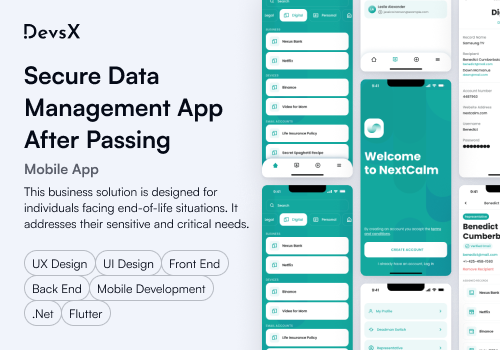 Mobile App Development Package Example: Mobile | Secure data management app after passing