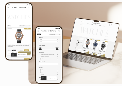 Web Design Package Example: World of Luxury
