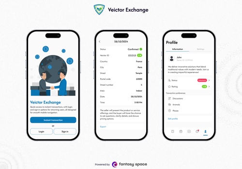 UX/UI Design Package Example: Veictor Exchange: Secure Transactions