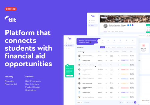 UX/UI Design Package Example: Tilt - Education Platform
