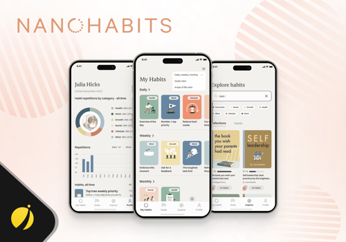 UX/UI Design Package Example: Nanohabits for fulfilling life