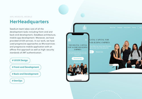 Mobile App Development Package Example: HerHeadquarters