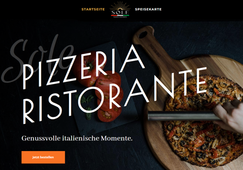 Web Design Package Example: Pizzeria Sole - Website design
