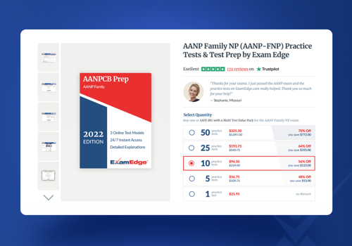 UX/UI Design Package Example: CRO and design for online test preparation company