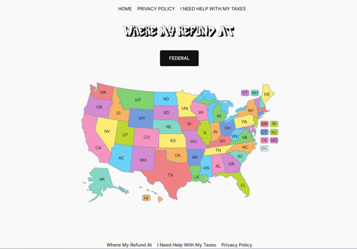 Web Design Package Example: Where My Refund At: Tax Refund Tracking Website