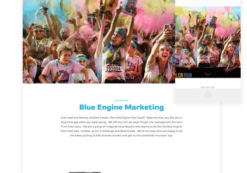 Web Design Package Example: Blue Engine Marketing Website Design