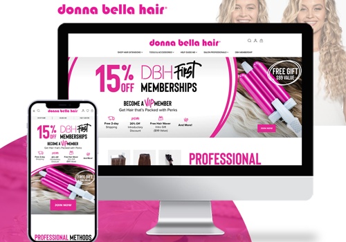 E-Commerce Development Package Example: Donna Bella Hair - Professional Hair Extensions