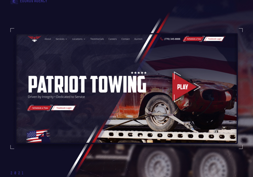 Web Design Package Example: Patriot Towing | Corporate