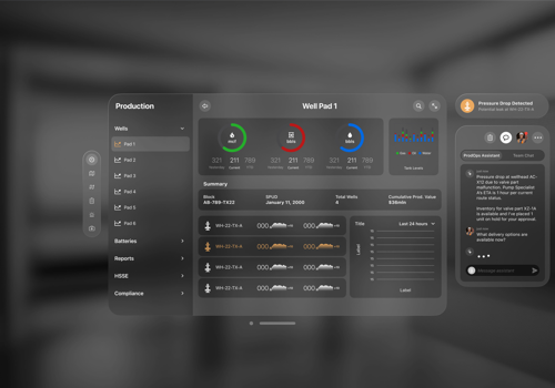UX/UI Design Package Example: Wellsite Production with Spatial Computing