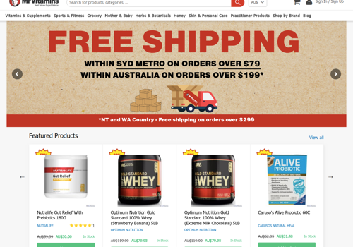 Web Design Package Example: Magento 2 | MrVitamins