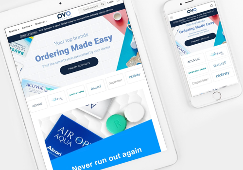 Web Design Package Example: PVO Eyewear