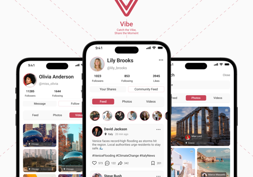 Mobile App Development Package Example: Vibe - Catch the Vibe, Share the Moment