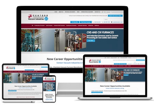 Web Design Package Example: Centorr Vacuum Industries
