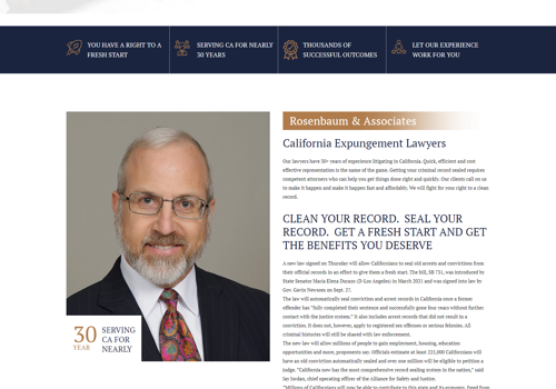 Search Engine Optimization Package Example: Criminal Defense Attorney