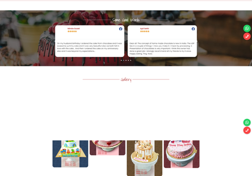 Web Design Package Example: Chocobee cakes website