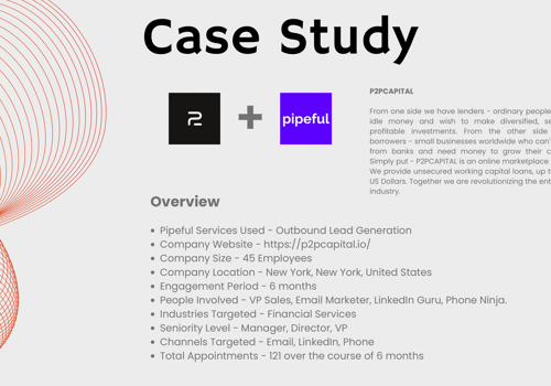 Email Marketing Package Example: Case Study - P2PCAPITAL