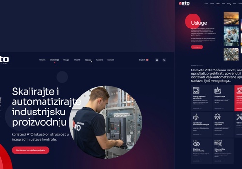 UX/UI Design Package Example: ATO inženjering, Web Design and Development