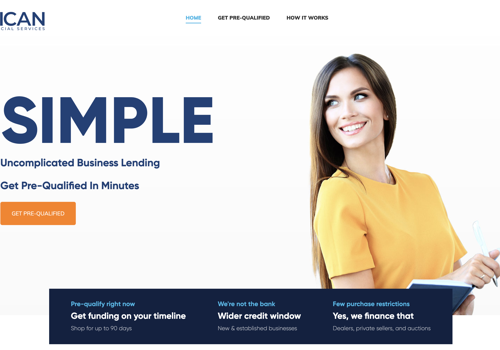 Web Design Package Example: American Equipment Financial Services
