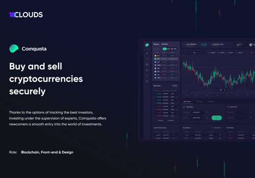 UX/UI Design Package Example: Coinquista - Buy & sell cryptocurrencies securely