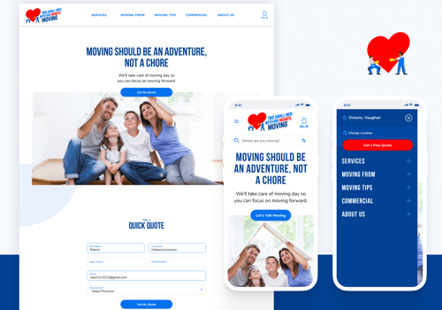 Web Design Package Example: 2 Small Men with Big Hearts Moving