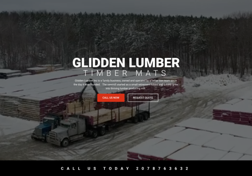 Web Design Package Example: Web Design for Glidden Lumber