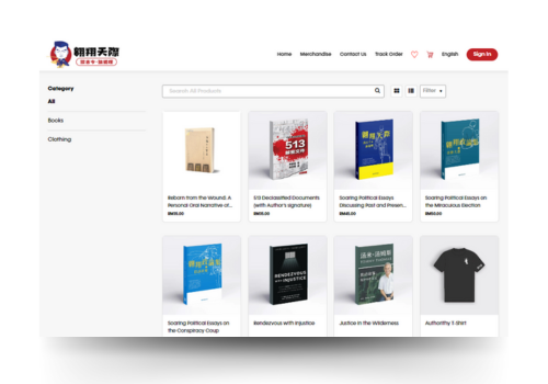 Web Design Package Example: Selling Merchandise Website