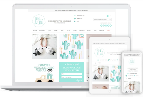 Web Development Package Example: June And Julian Bvba Ecommerce Website Development