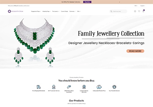 Web Design Package Example: Family Jewelry Collection