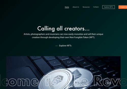 Web Design Package Example: Website for Crypto Currency Software