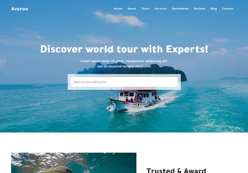 Web Design Package Example: Averon - Tour & Travel Website HTML Template