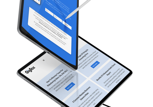 Web Design Package Example: GigTax Tech Startup Simple Landing Page Dev
