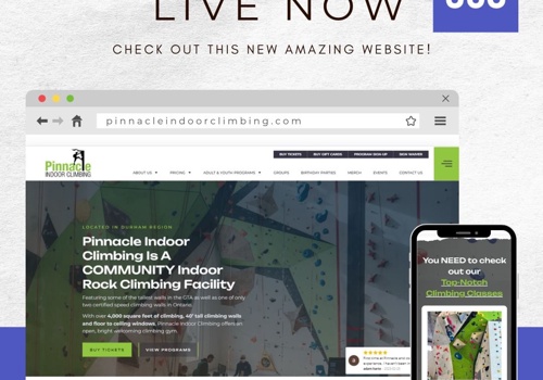 Web Design Package Example: Pinnacle Indoor Climbing