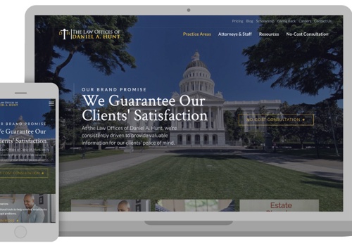 Web Design Package Example: Law Offices of Daniel Hunt Design + Development