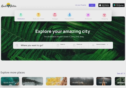 UX/UI Design Package Example: Travel & Tourism Product development